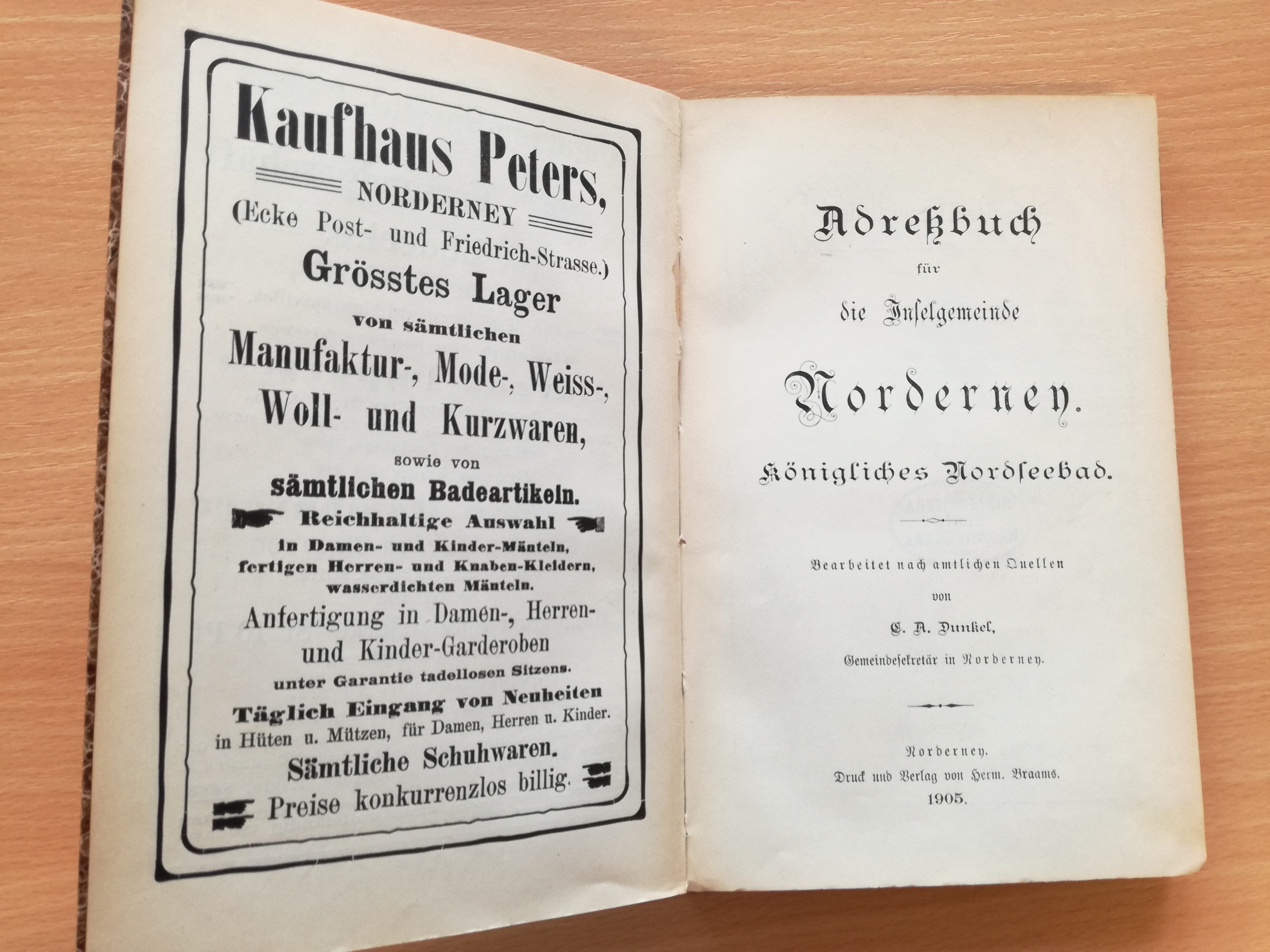 Adressbuch Norderney 1905